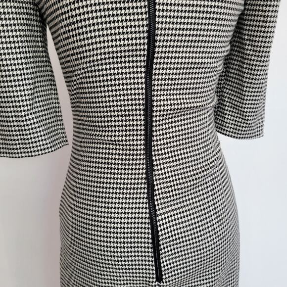 Alice + Olivia Delora Mini Dress Houndstooth Sheath Wool Graphic Women 4 - Picture 8 of 13